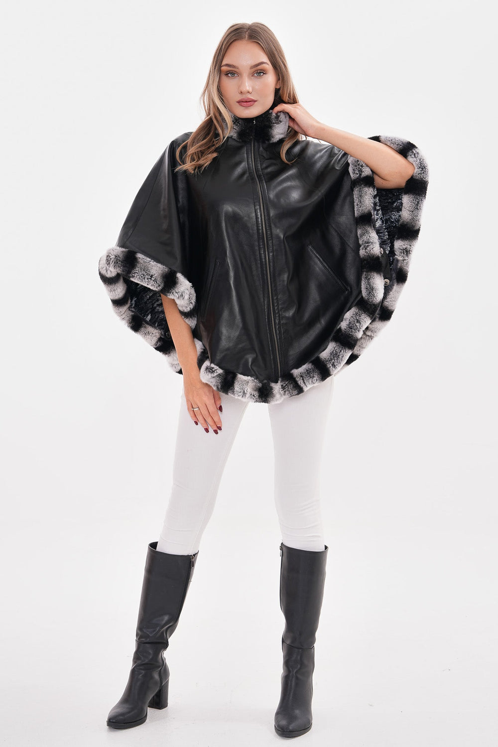 The Glacier Black Reversible Leather Jacket
