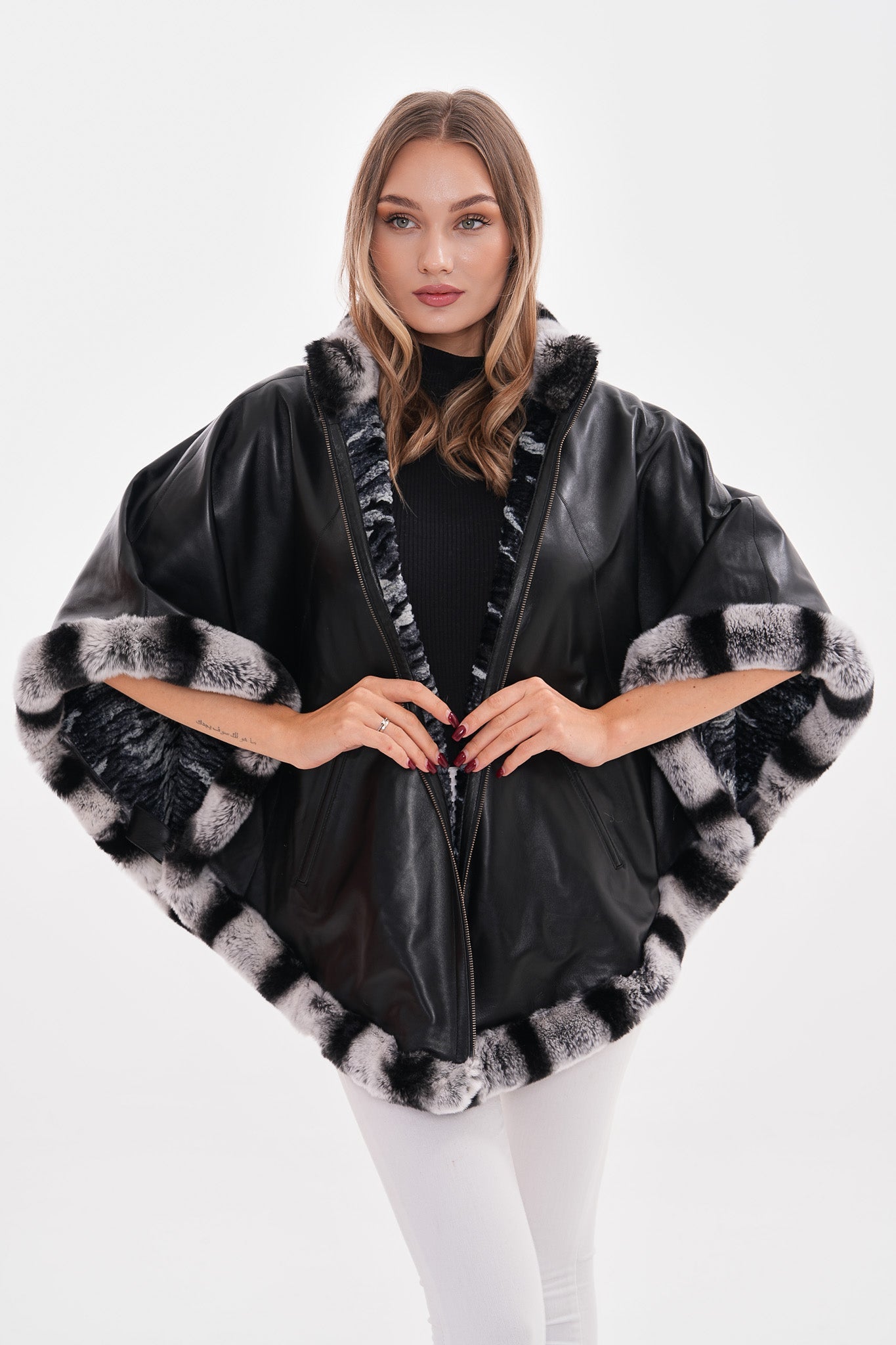 The Glacier Black Reversible Leather Jacket