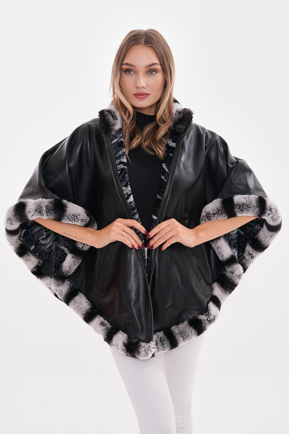 The Glacier Black Reversible Leather Jacket