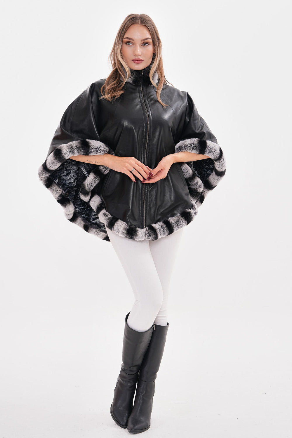 The Glacier Black Reversible Leather Jacket