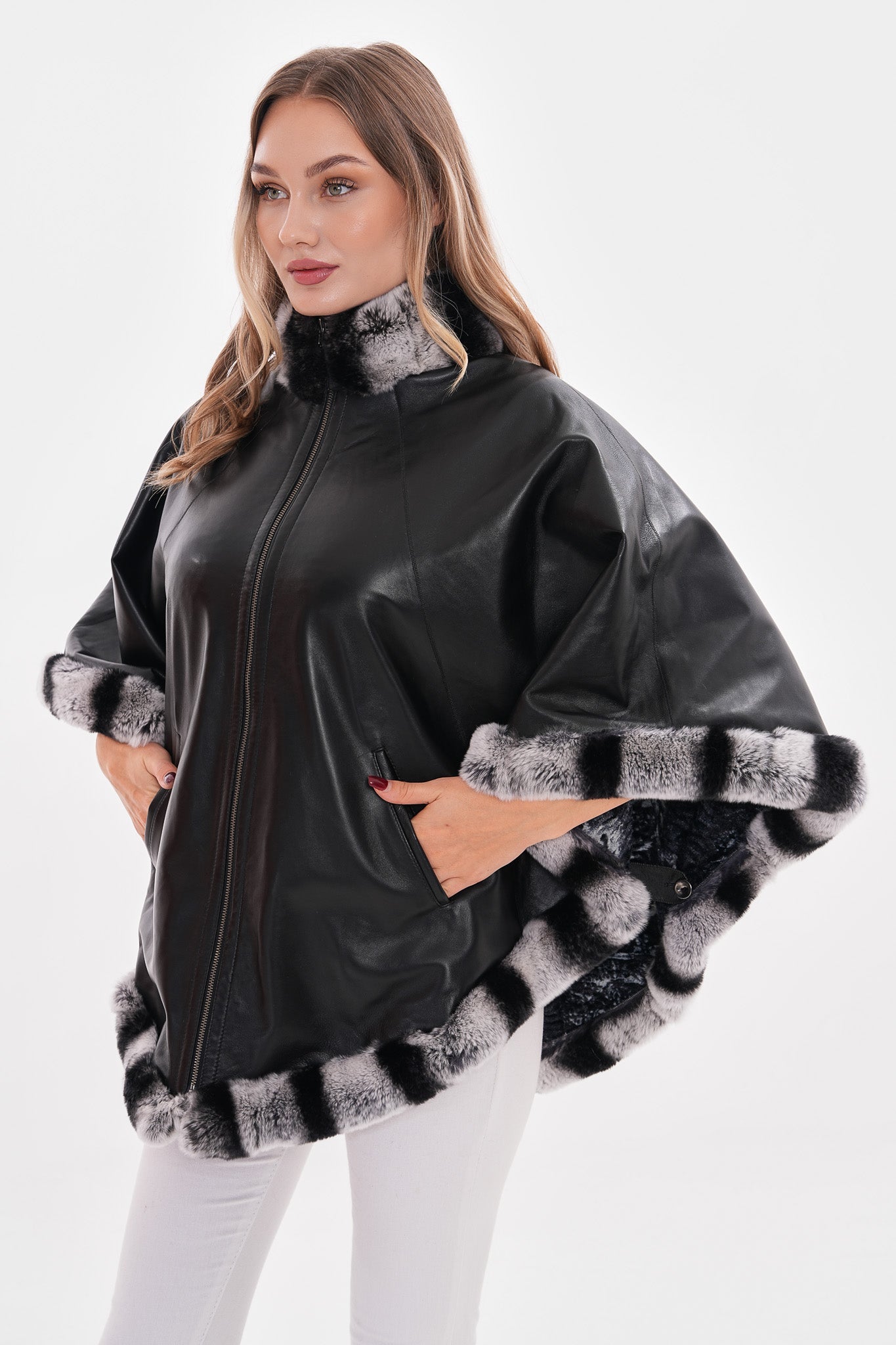 The Glacier Black Reversible Leather Jacket