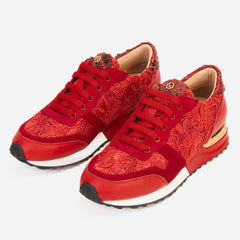 The Noir Red Leather Sneaker
