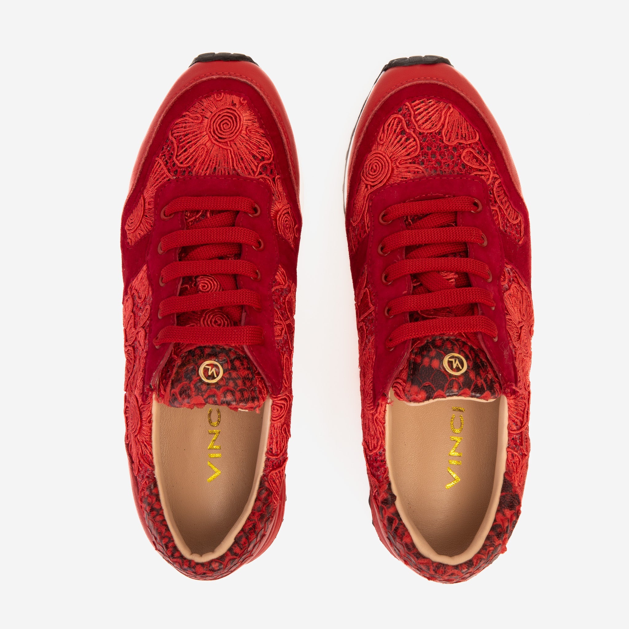 The Noir Red Leather Sneaker