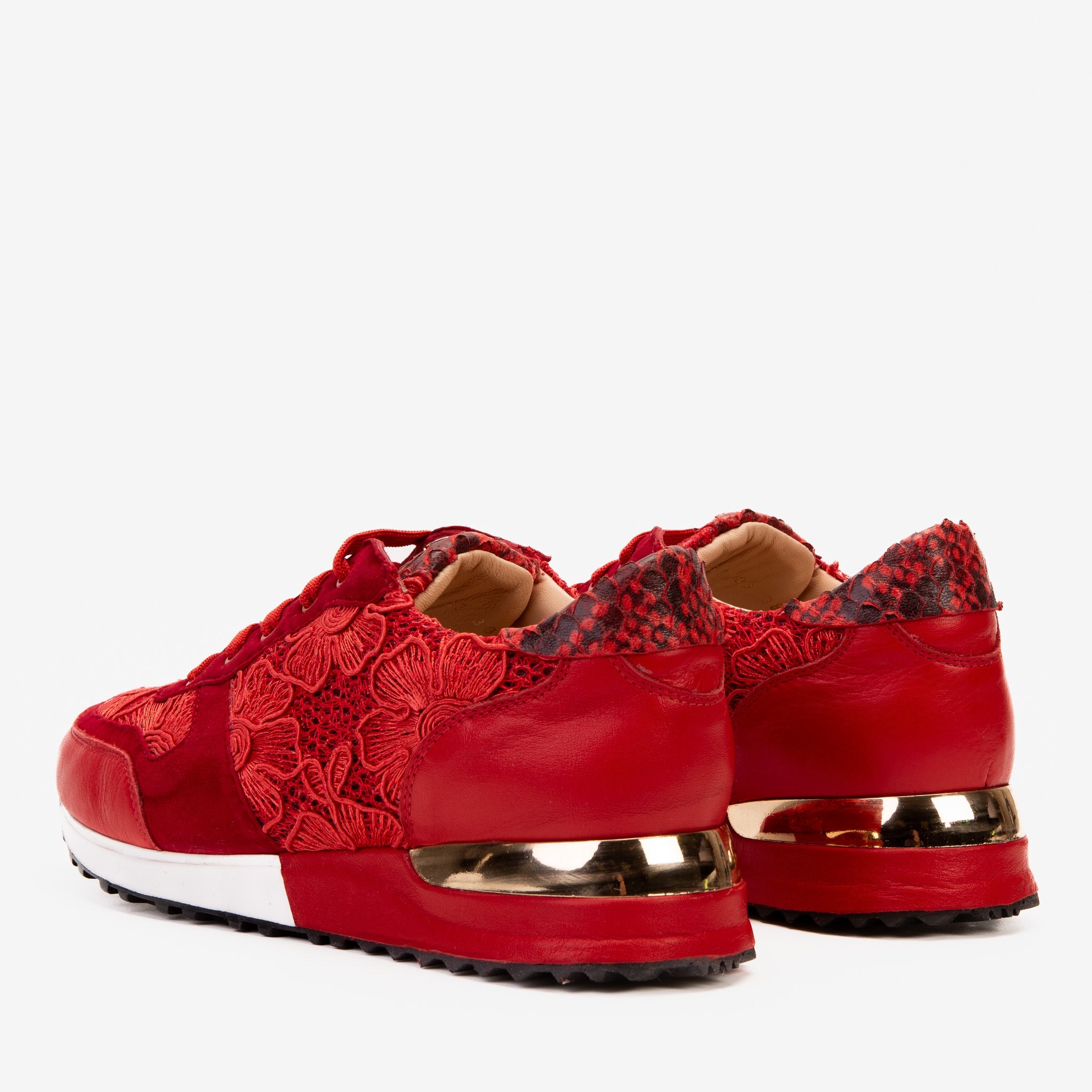 The Noir Red Leather Sneaker