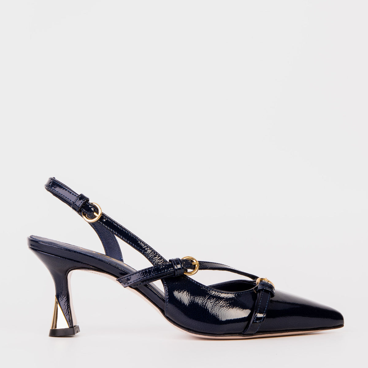 The Atlantic Navy Blue Leather Slingback Sandal