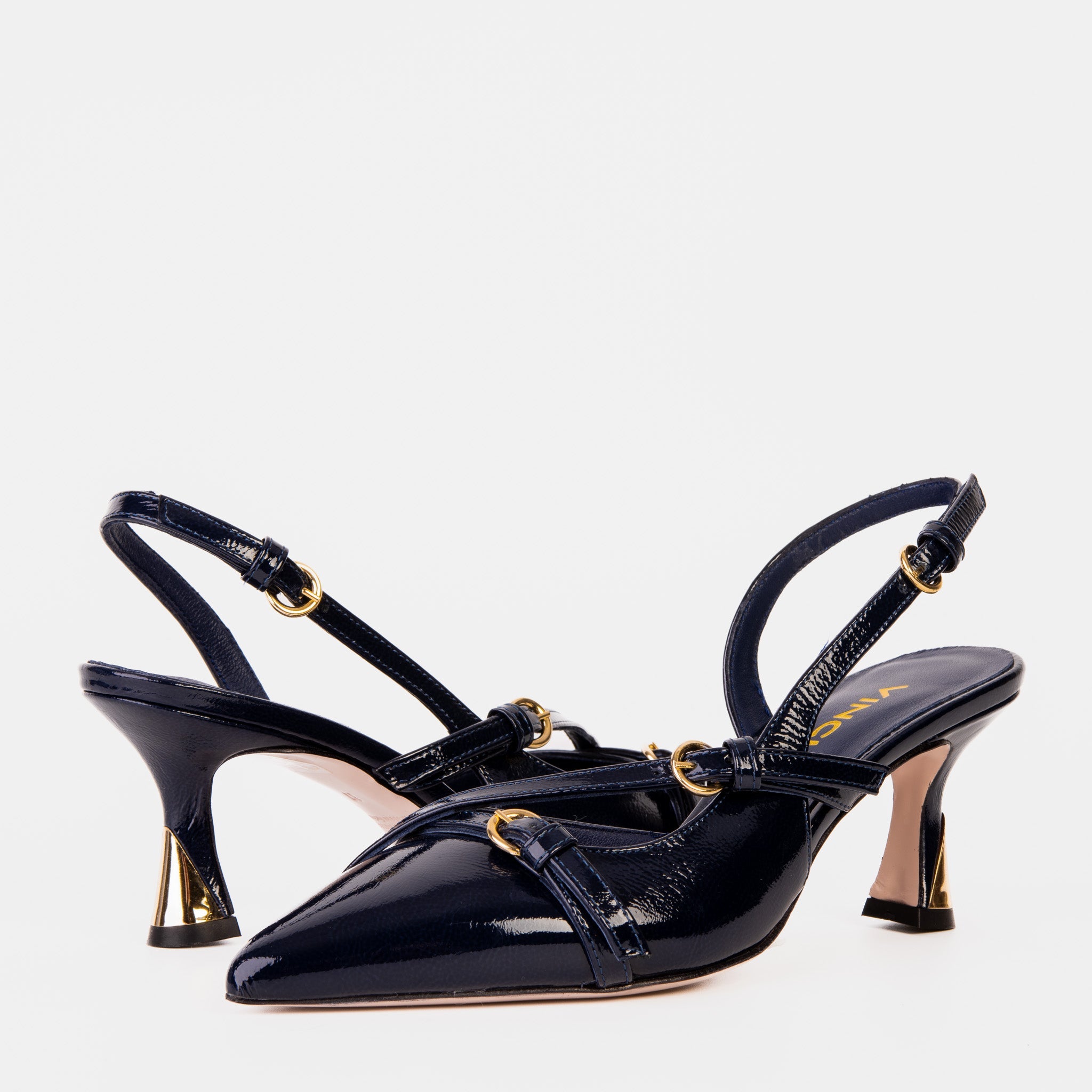 The Atlantic Navy Blue Leather Slingback Sandal