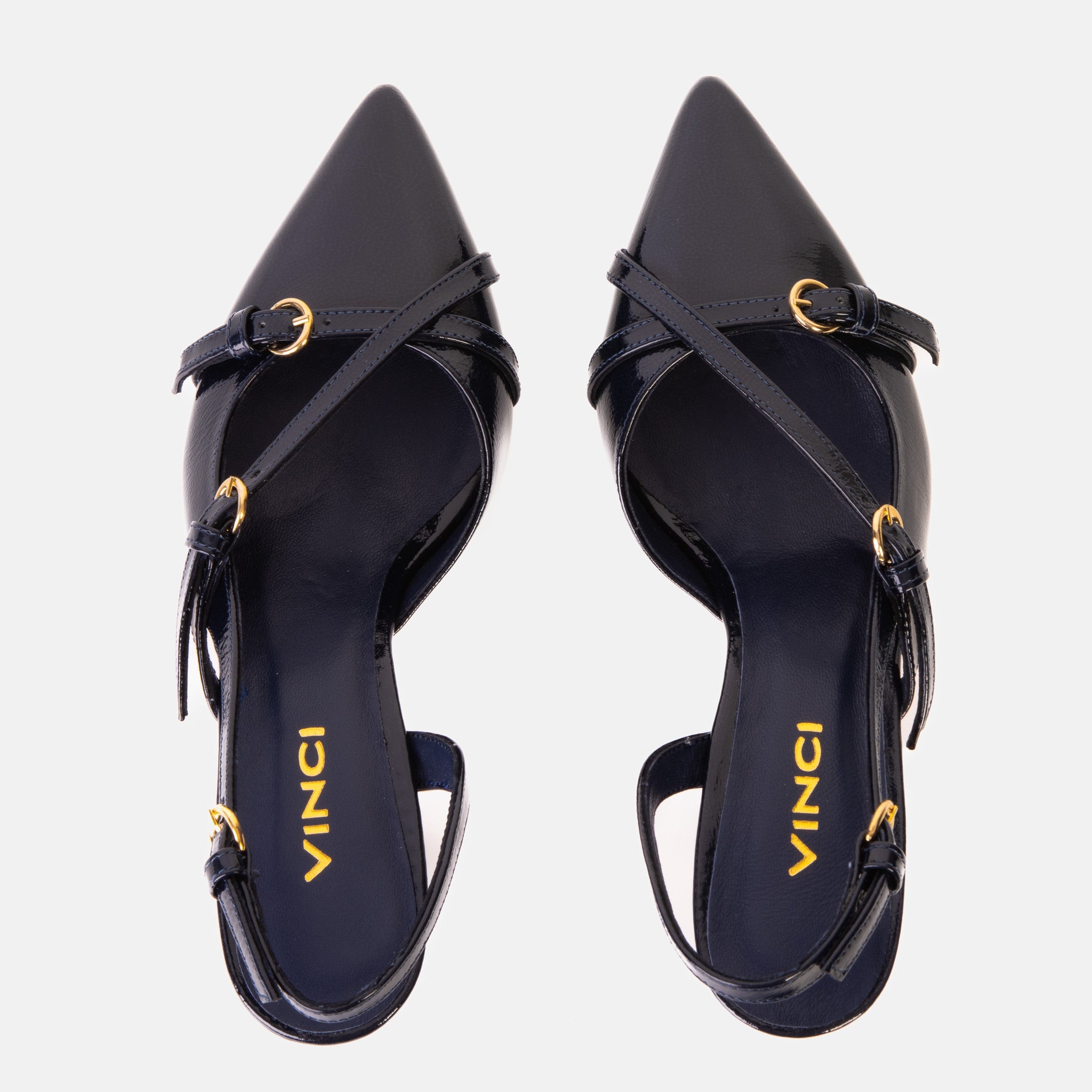 The Atlantic Navy Blue Leather Slingback Sandal