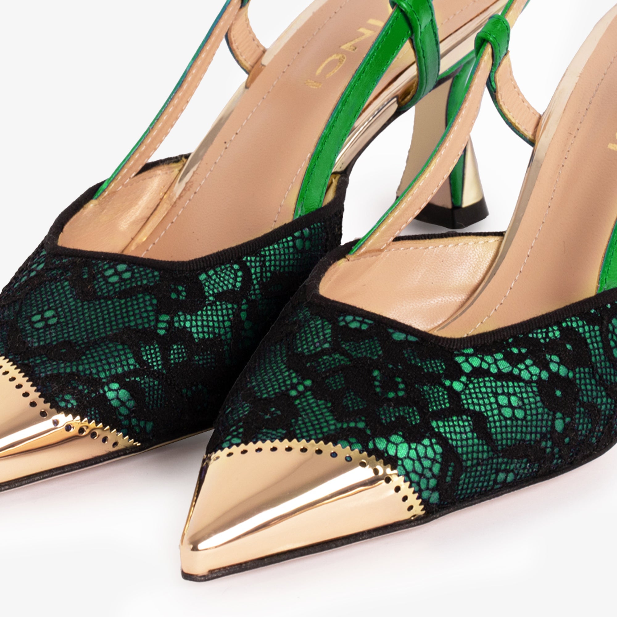 The Bali Green Leather Slingback Sandal