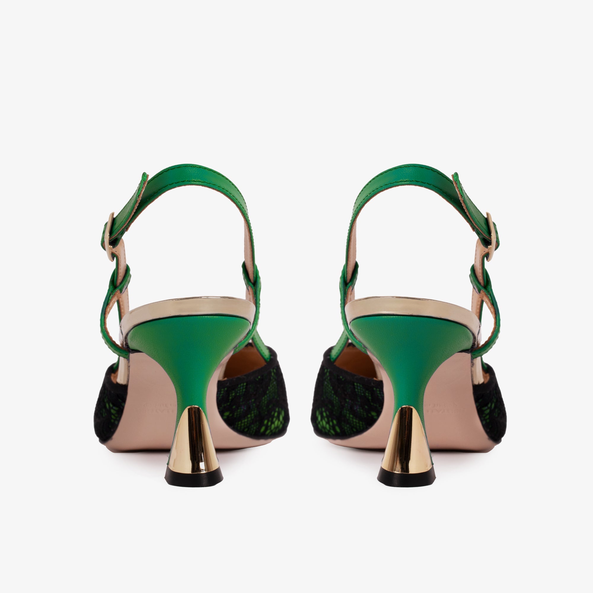 The Bali Green Leather Slingback Sandal