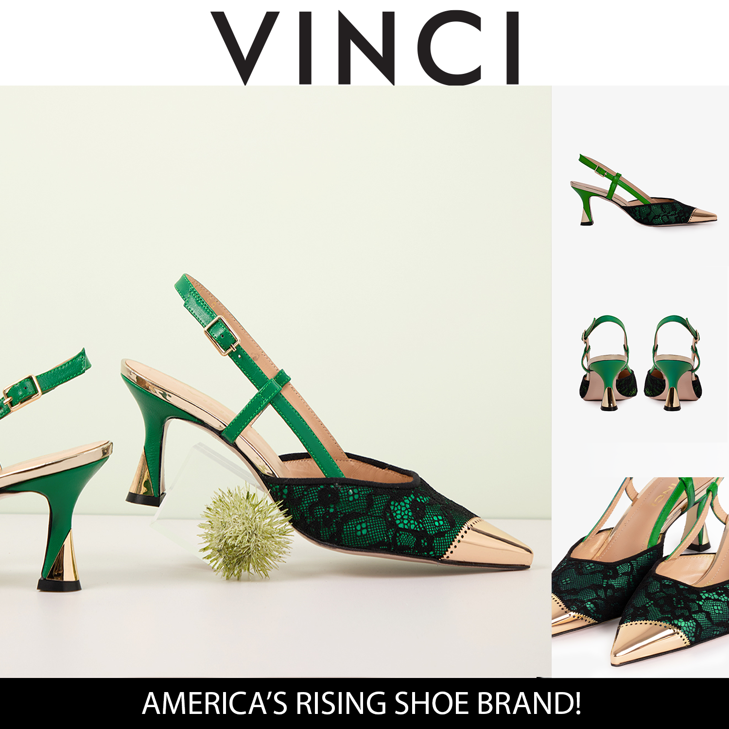 The Bali Green Leather Slingback Sandal