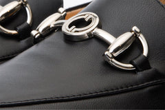 Luanda Black Leather Flat Shoe