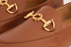 Luanda Tan Leather Flat Shoe