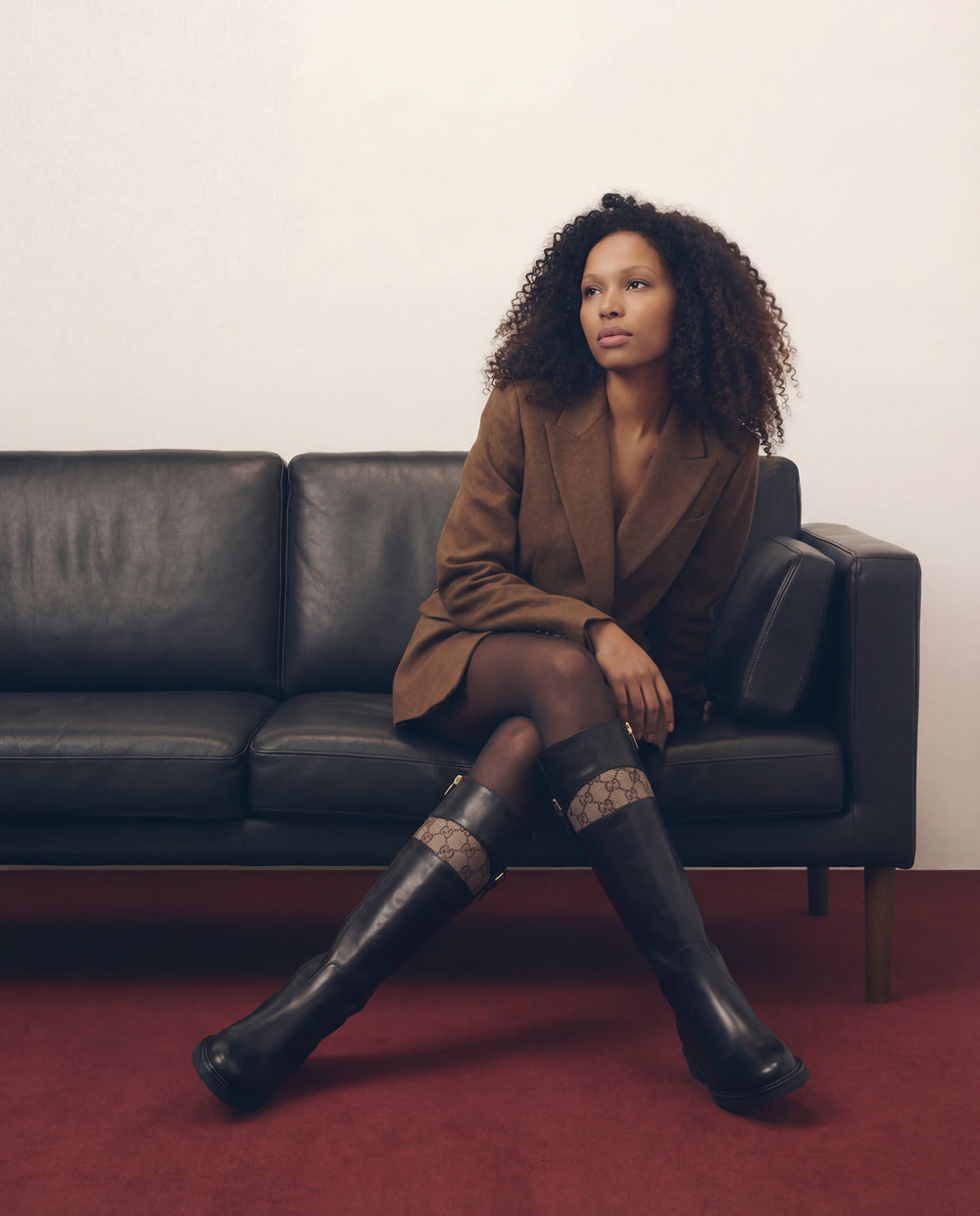 The Bellina Black Leather Women’s Knee-High Boot