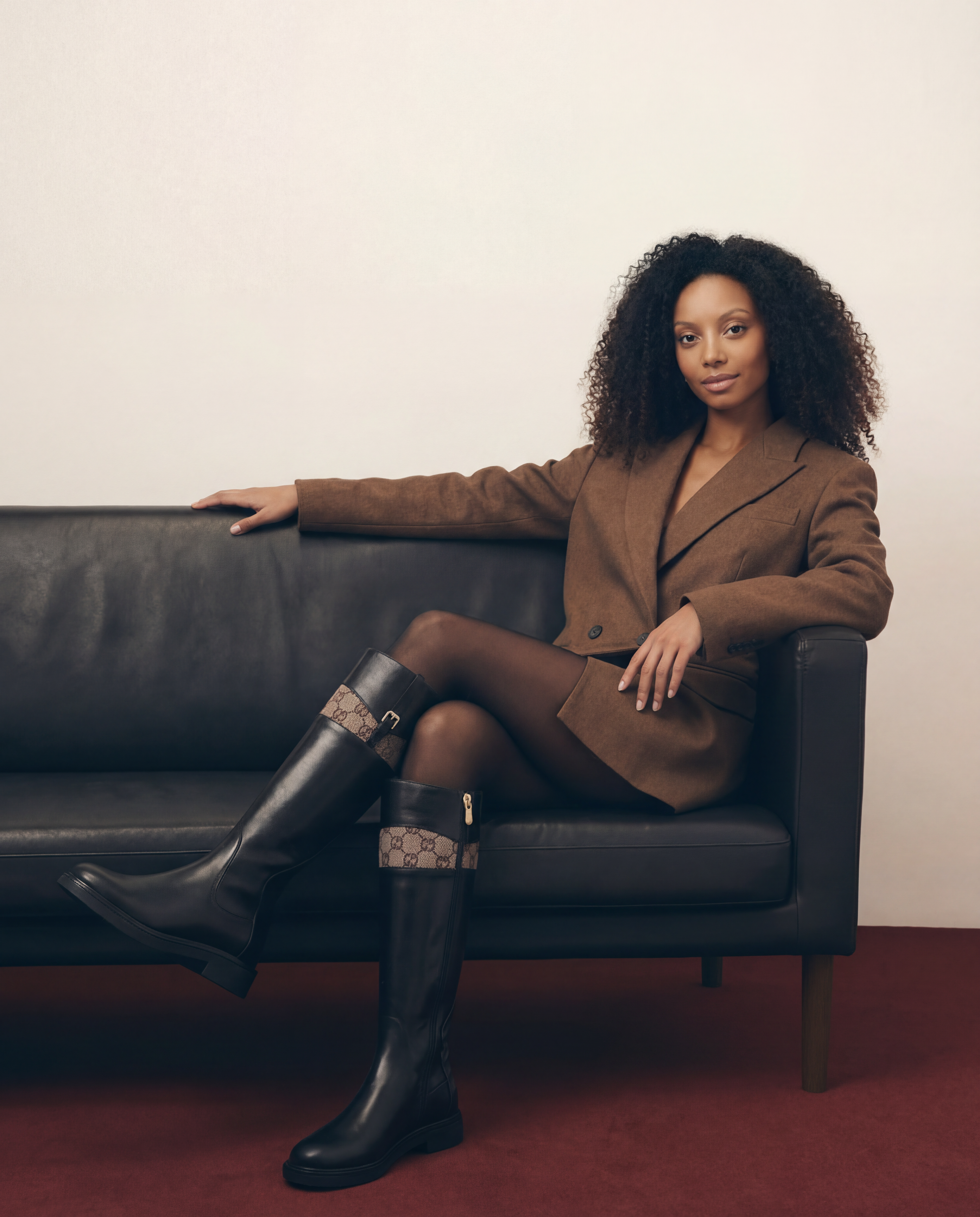 The Bellina Black Leather Women’s Knee-High Boot