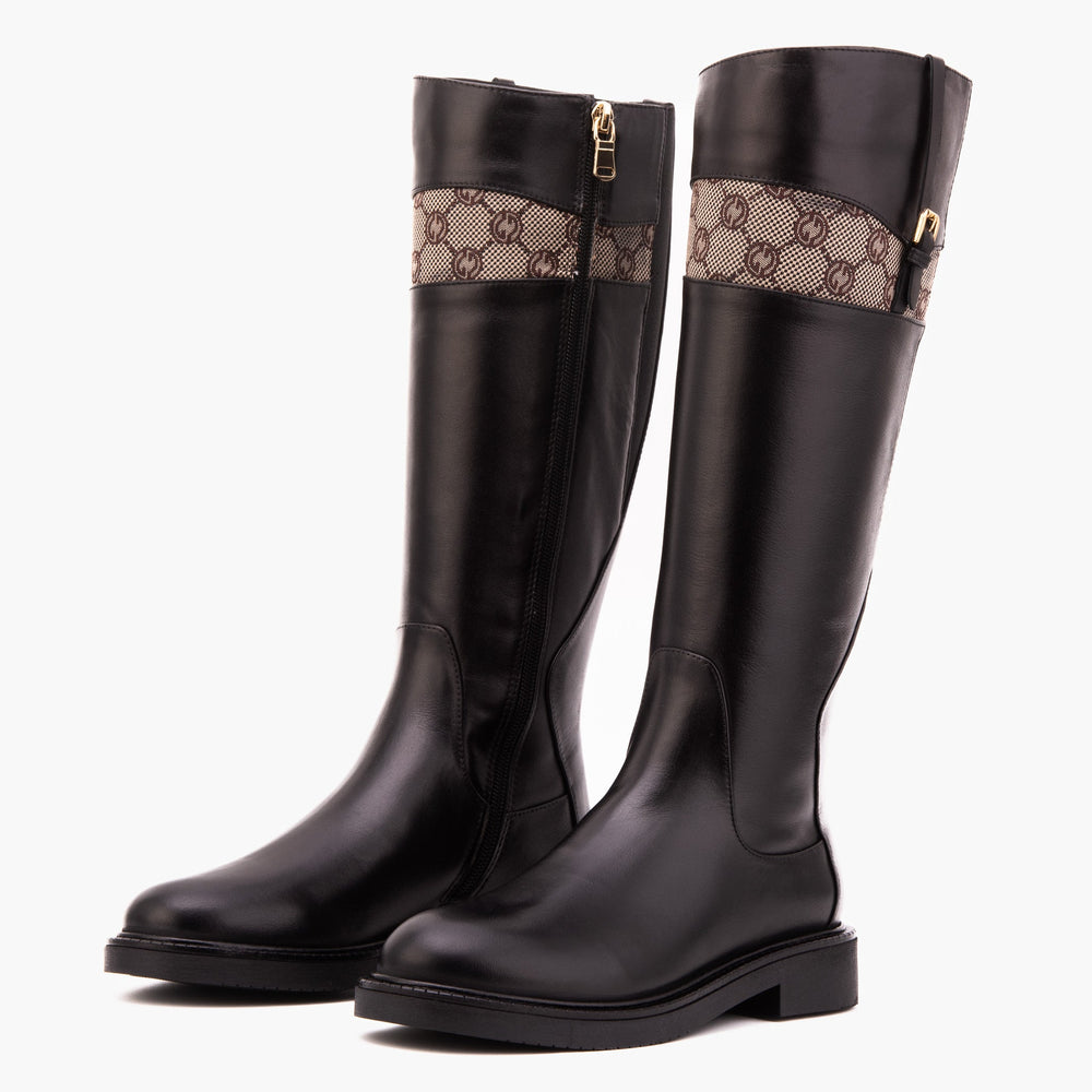 The Bellina Black Leather Women’s Knee-High Boot