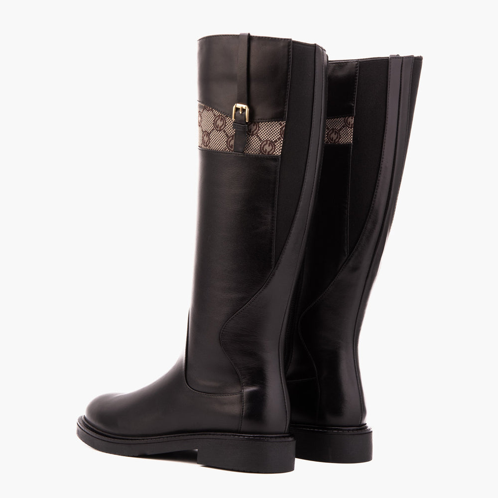 The Bellina Black Leather Women’s Knee-High Boot