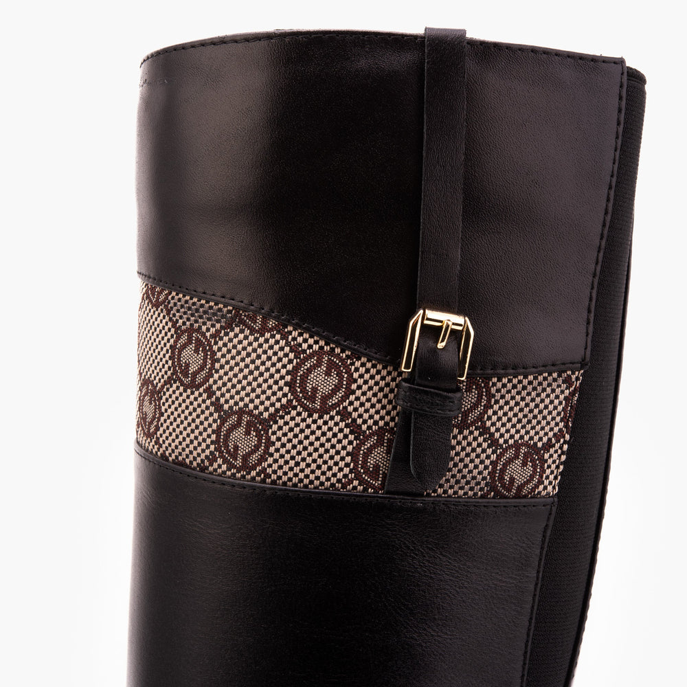 The Bellina Black Leather Women’s Knee-High Boot