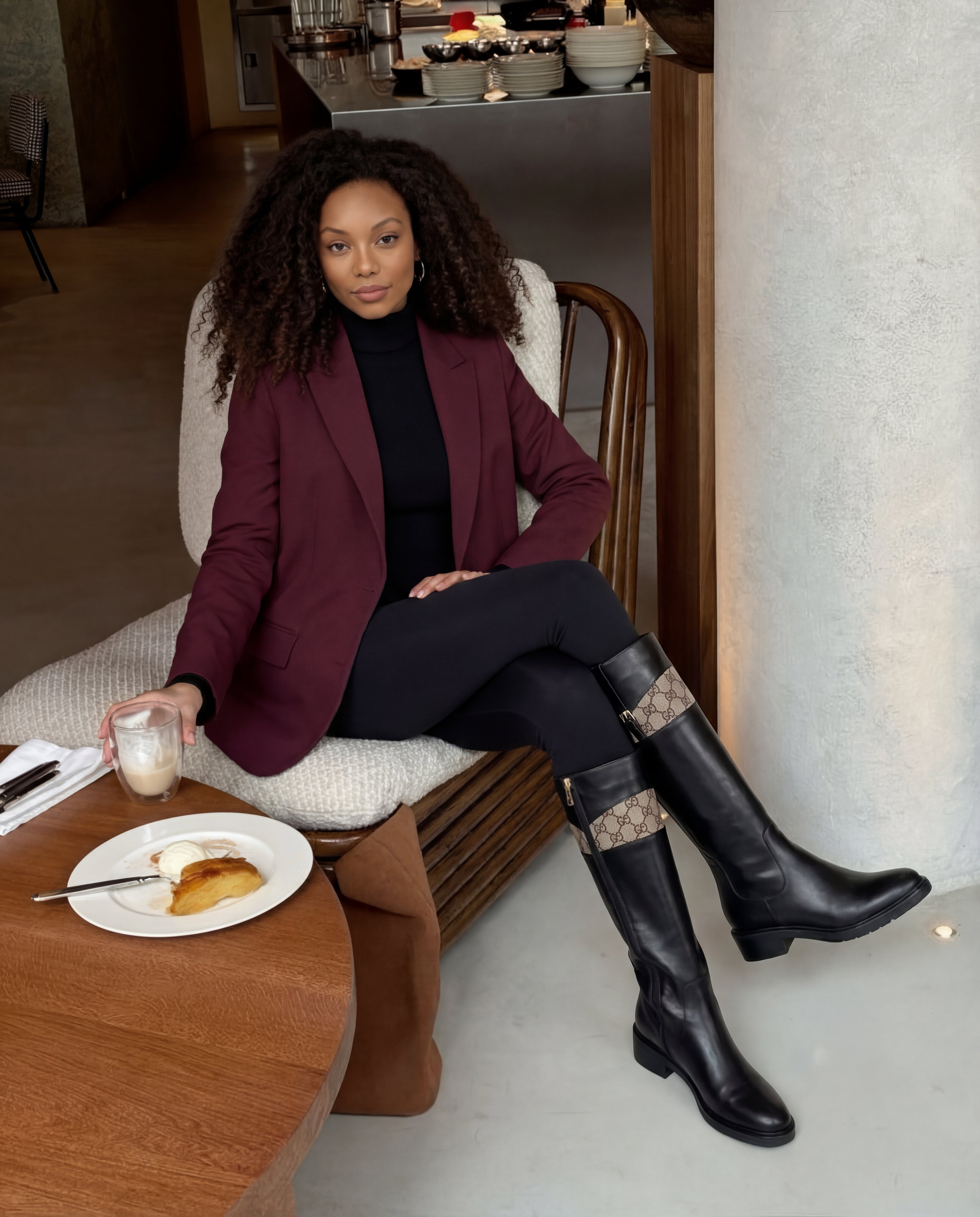 The Bellina Black Leather Women’s Knee-High Boot