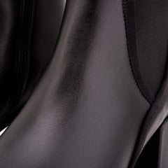 The Kensington Black Leather Block Heel Women’s Mid-Calf Boot