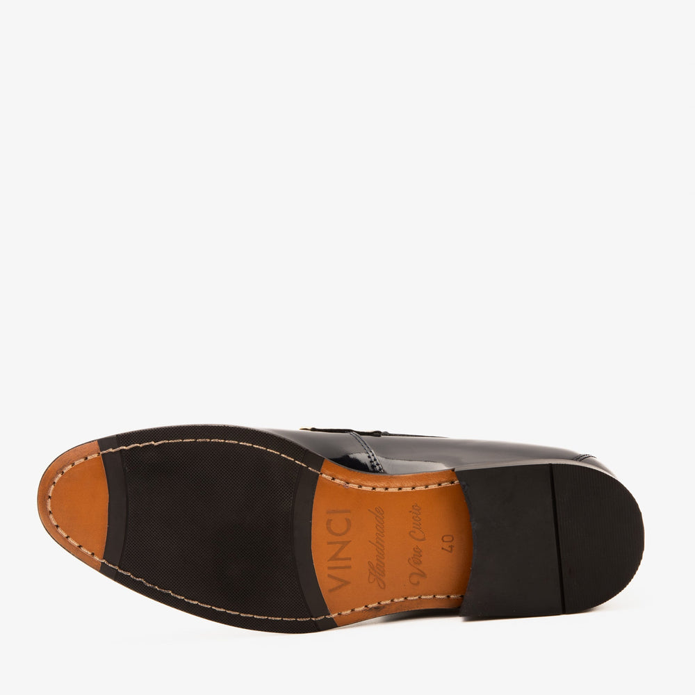 The Imperial Navy Blue Gold Leather Dress Shoe
