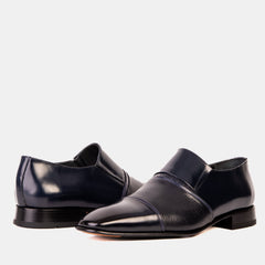 The Everest Navy Leather Cap Toe Dress Loafer Shoe
