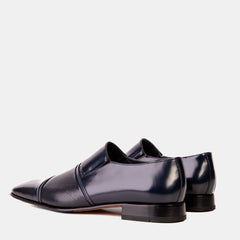 The Everest Navy Leather Cap Toe Dress Loafer Shoe