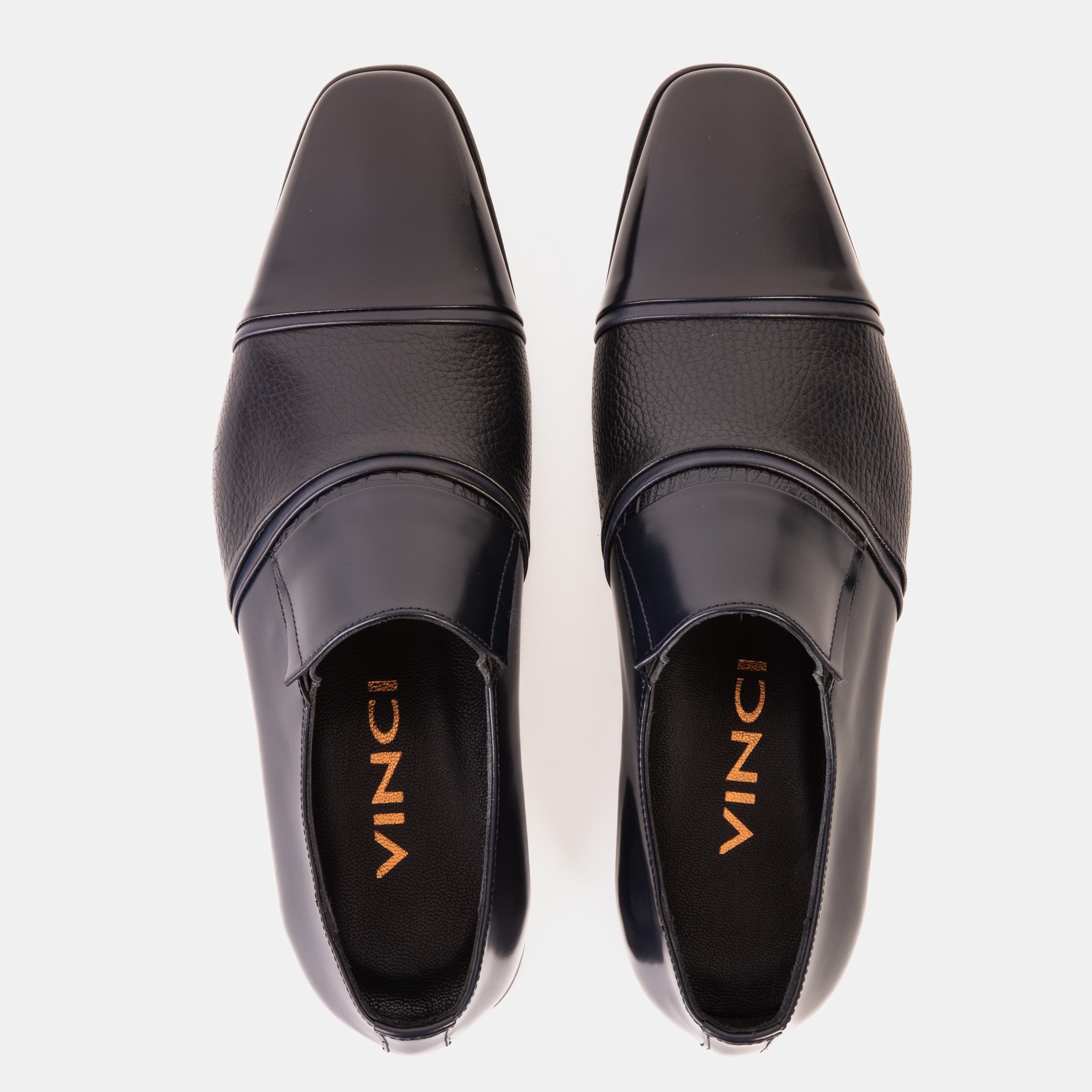 The Everest Navy Leather Cap Toe Dress Loafer Shoe