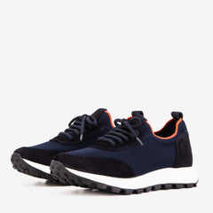 The Berlin Navy Suede Leather Sneaker