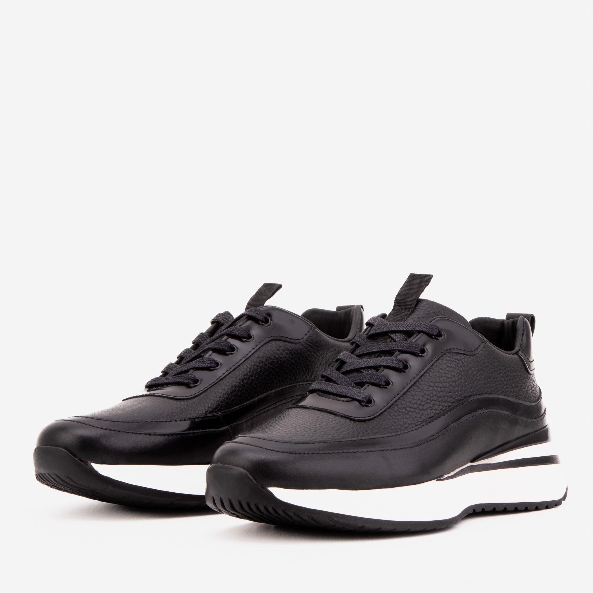 The Modena Black Leather Sneaker