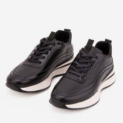 The Modena Black Leather Sneaker