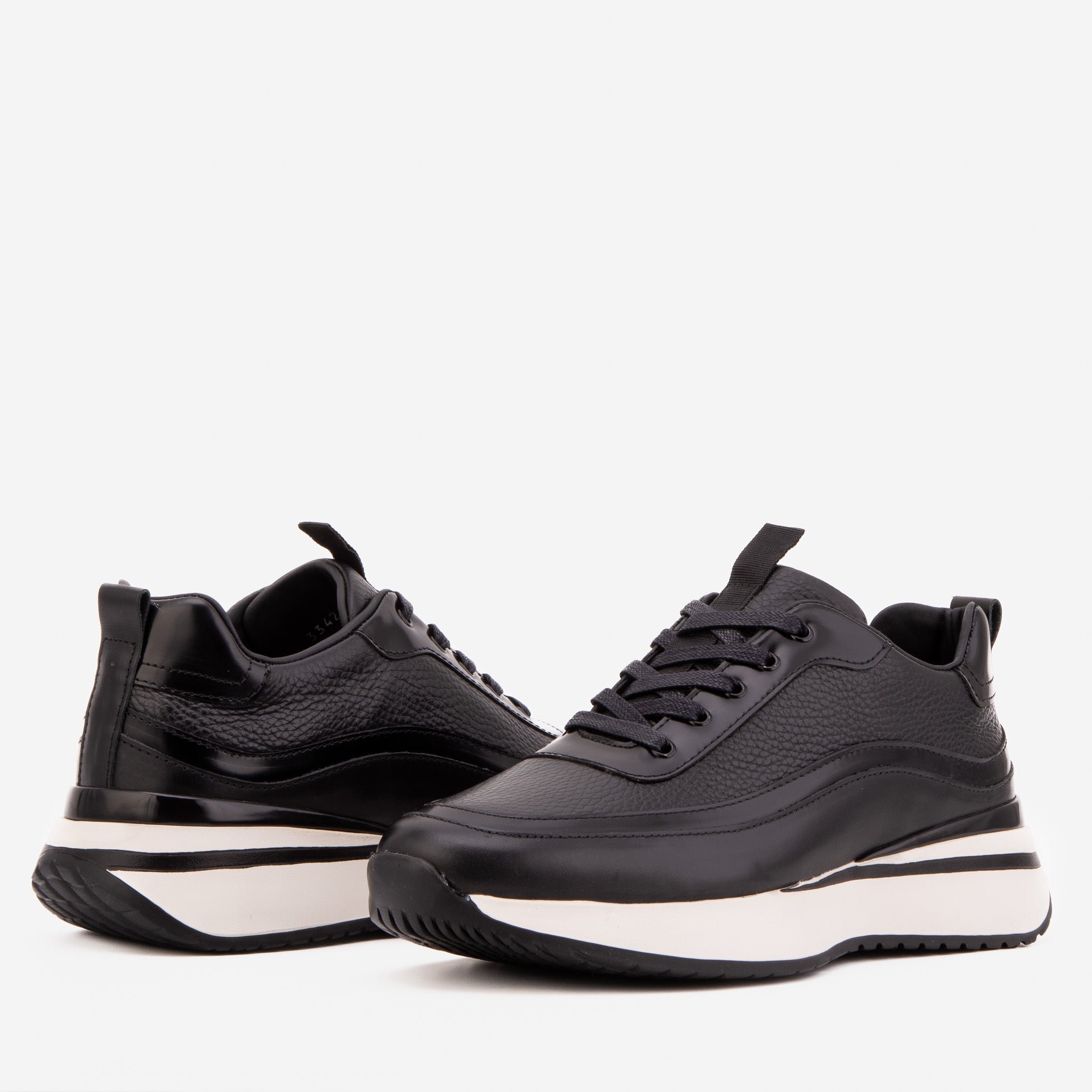 The Modena Black Leather Sneaker