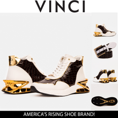 Bellagio White Gold Leather High-Top Sneaker