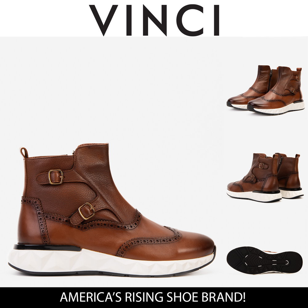The Stealth Wingtip Buckle Tan Leather Boot