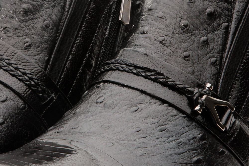 The Dallas Black Leather Bit Ankle Zip-Up Dress Boot