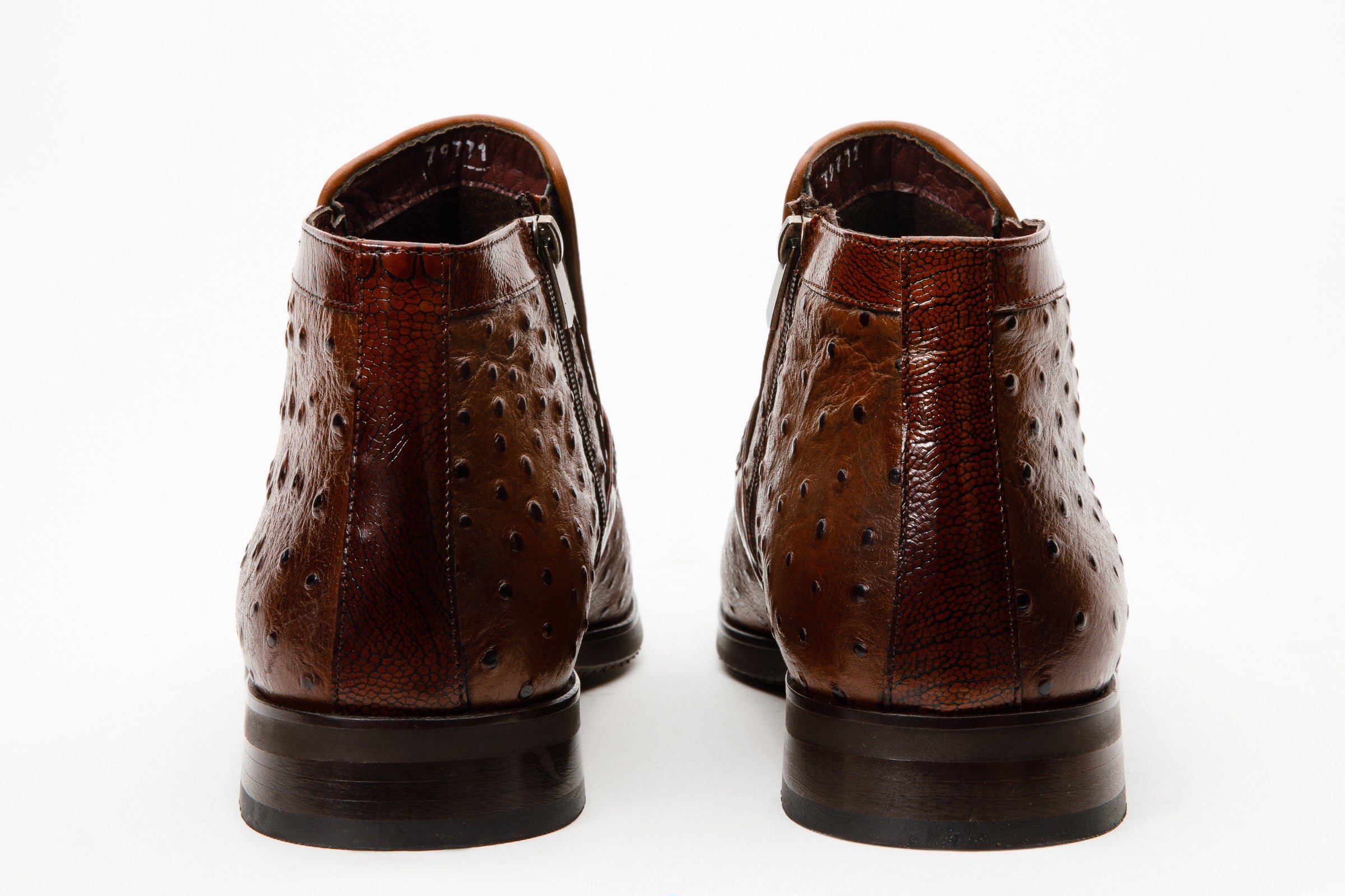The Dallas Tan Leather Bit Ankle Zip-Up Dress Boot