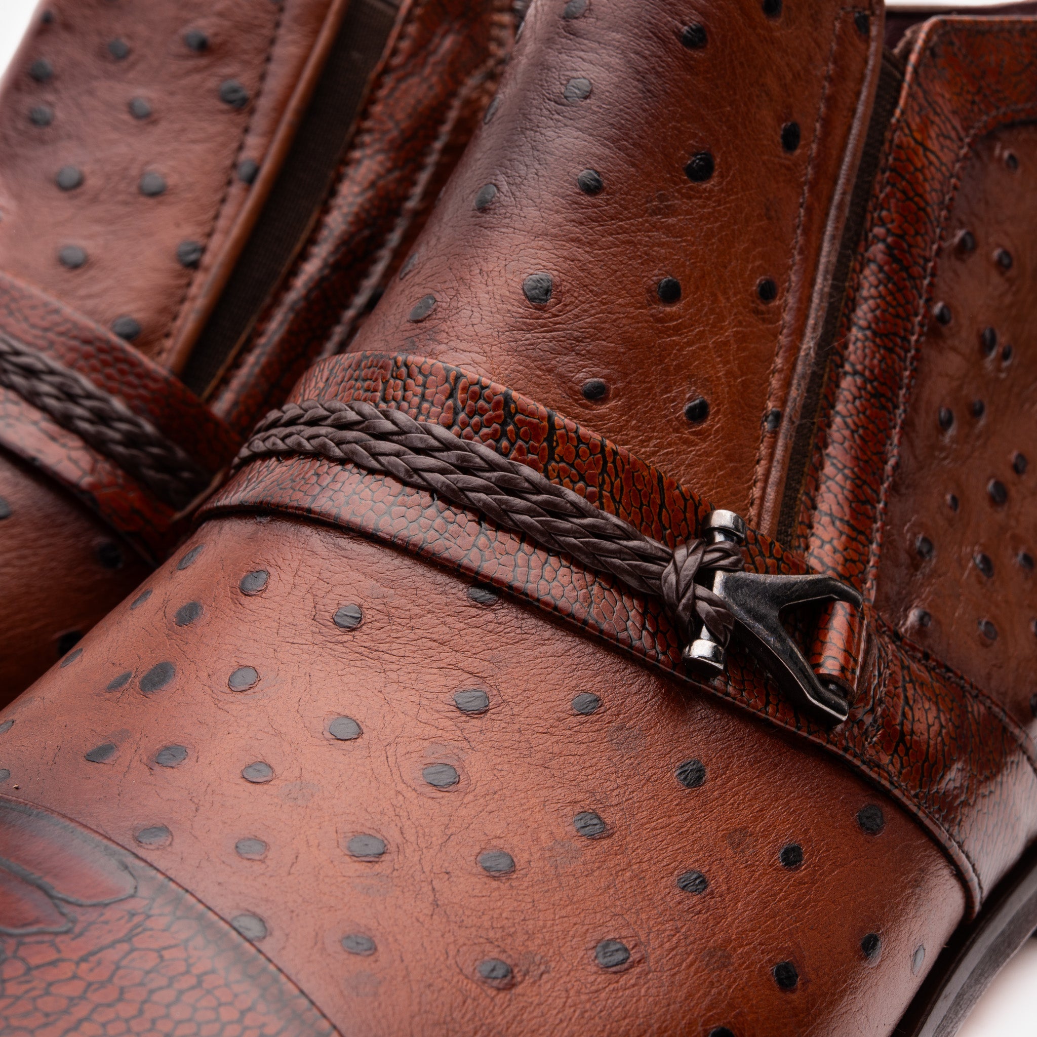 The Dallas Tan Leather Bit Ankle Zip-Up Dress Boot