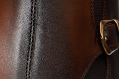 The Royal Hand Craft Tan Leather Double-Buckle Chelsea Boot