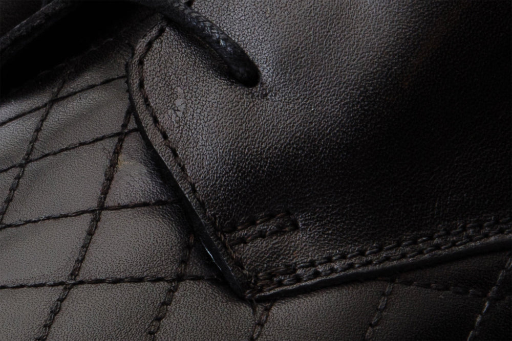 The Zeus Black Leather Lace-Up Boot with a Zipper