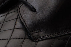 The Zeus Black Leather Lace-Up Boot with a Zipper