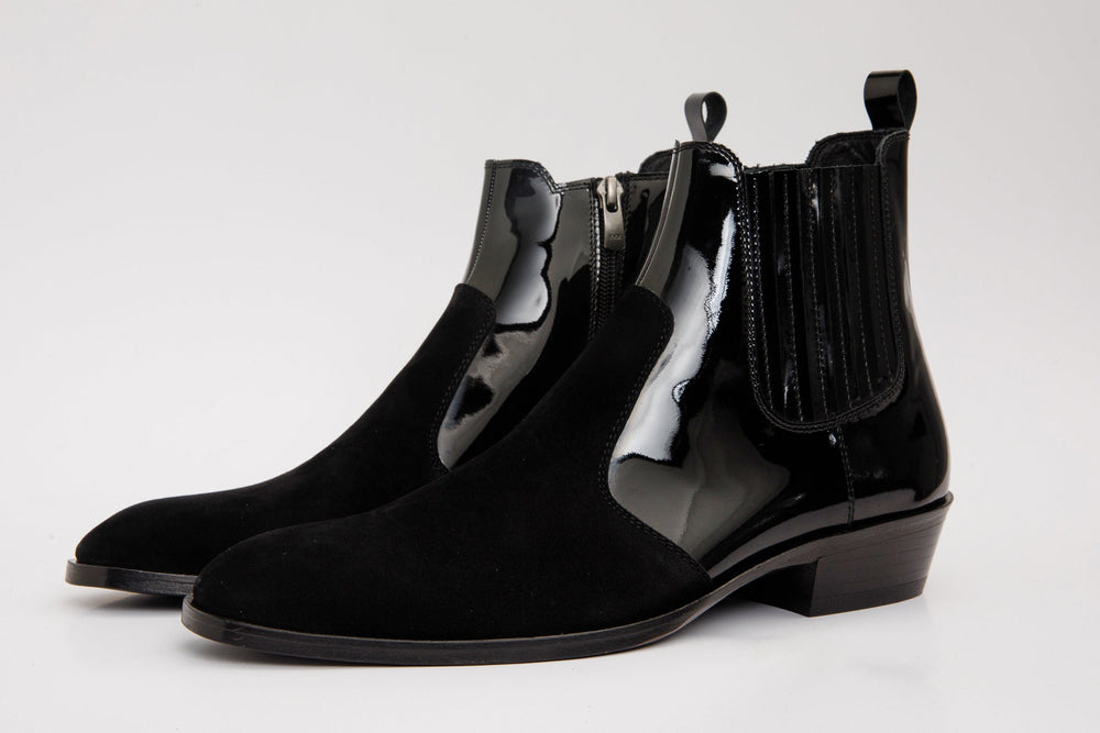 The Sorhag Black Suede Leather Dress Boot