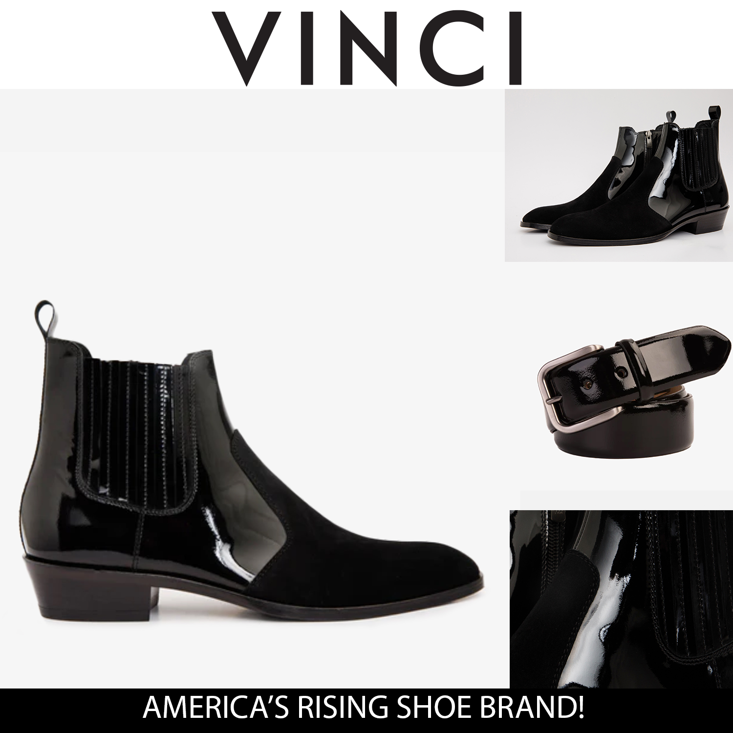 The Sorhag Black Suede Leather Dress Boot
