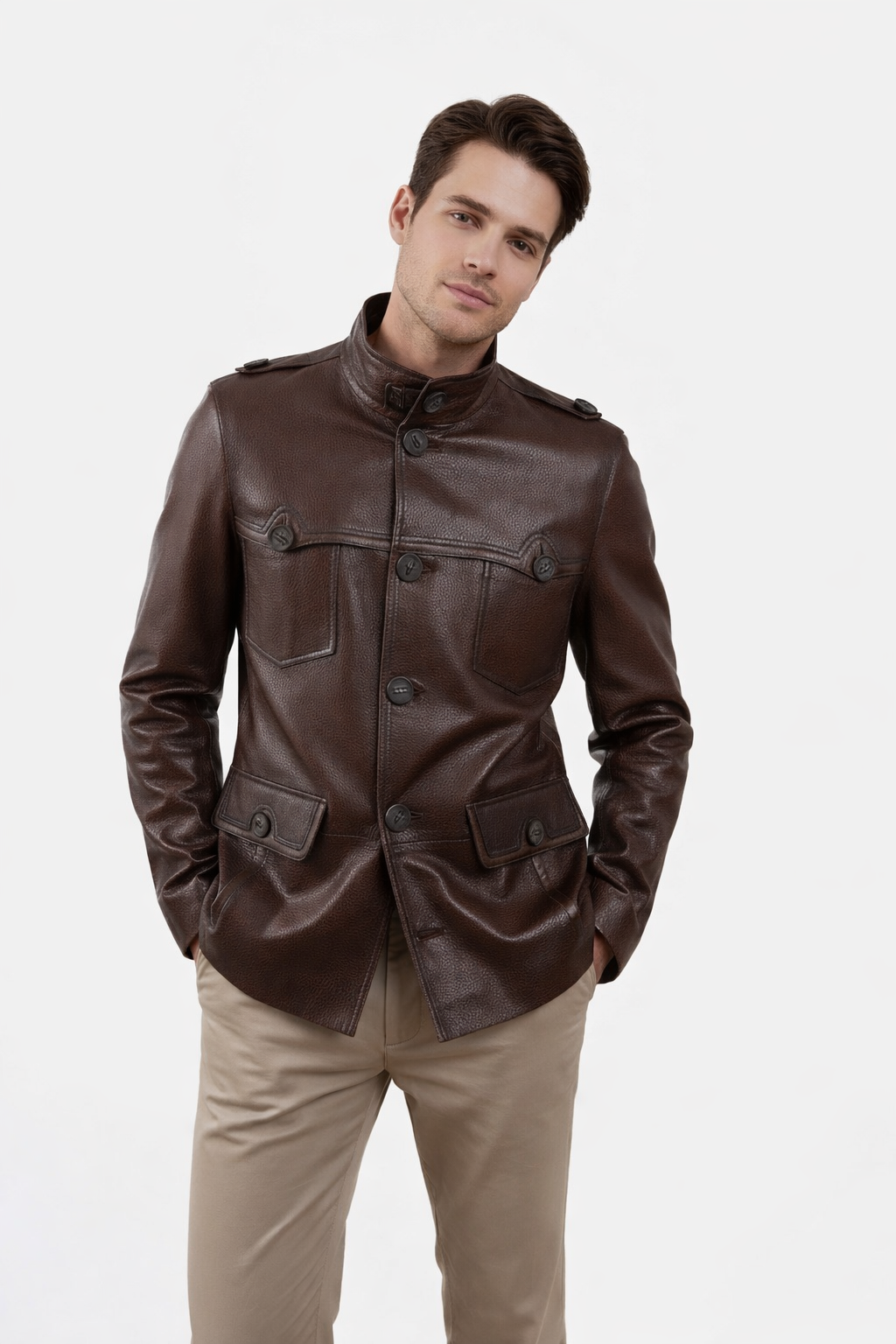 The Montclair Brown Leather Jacket