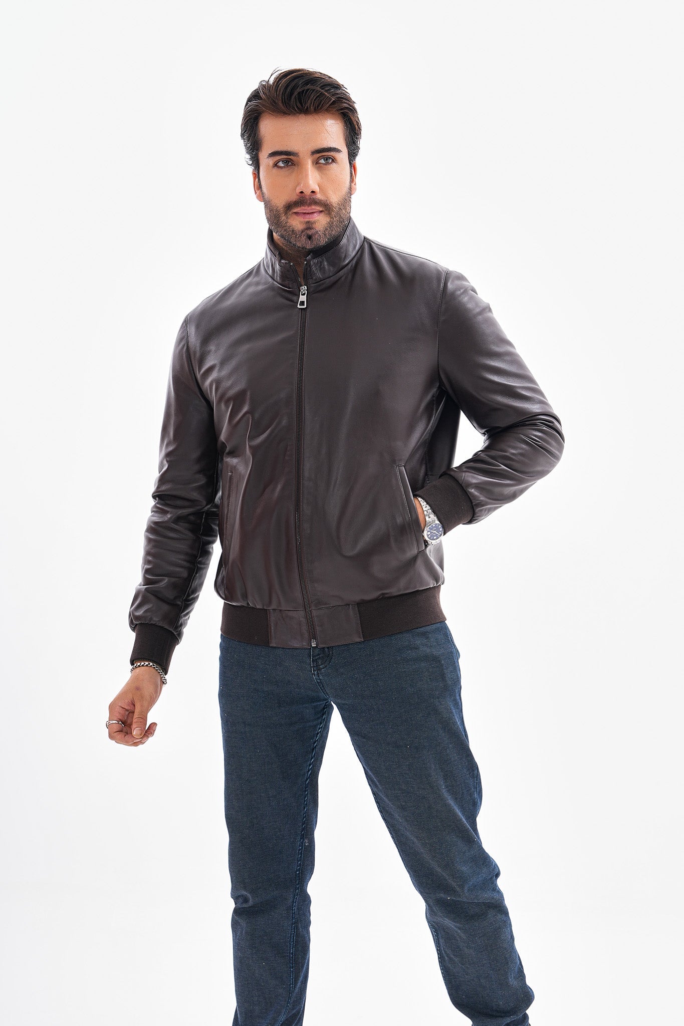 The Ardent Dark Brown Lambskin Leather Jacket