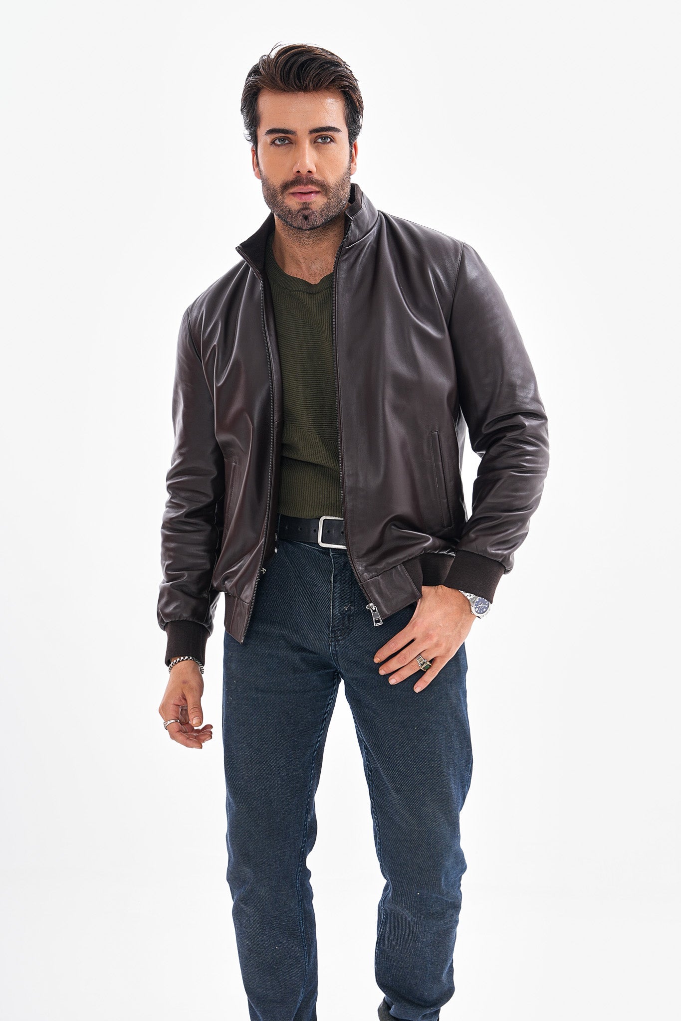 The Ardent Dark Brown Lambskin Leather Jacket