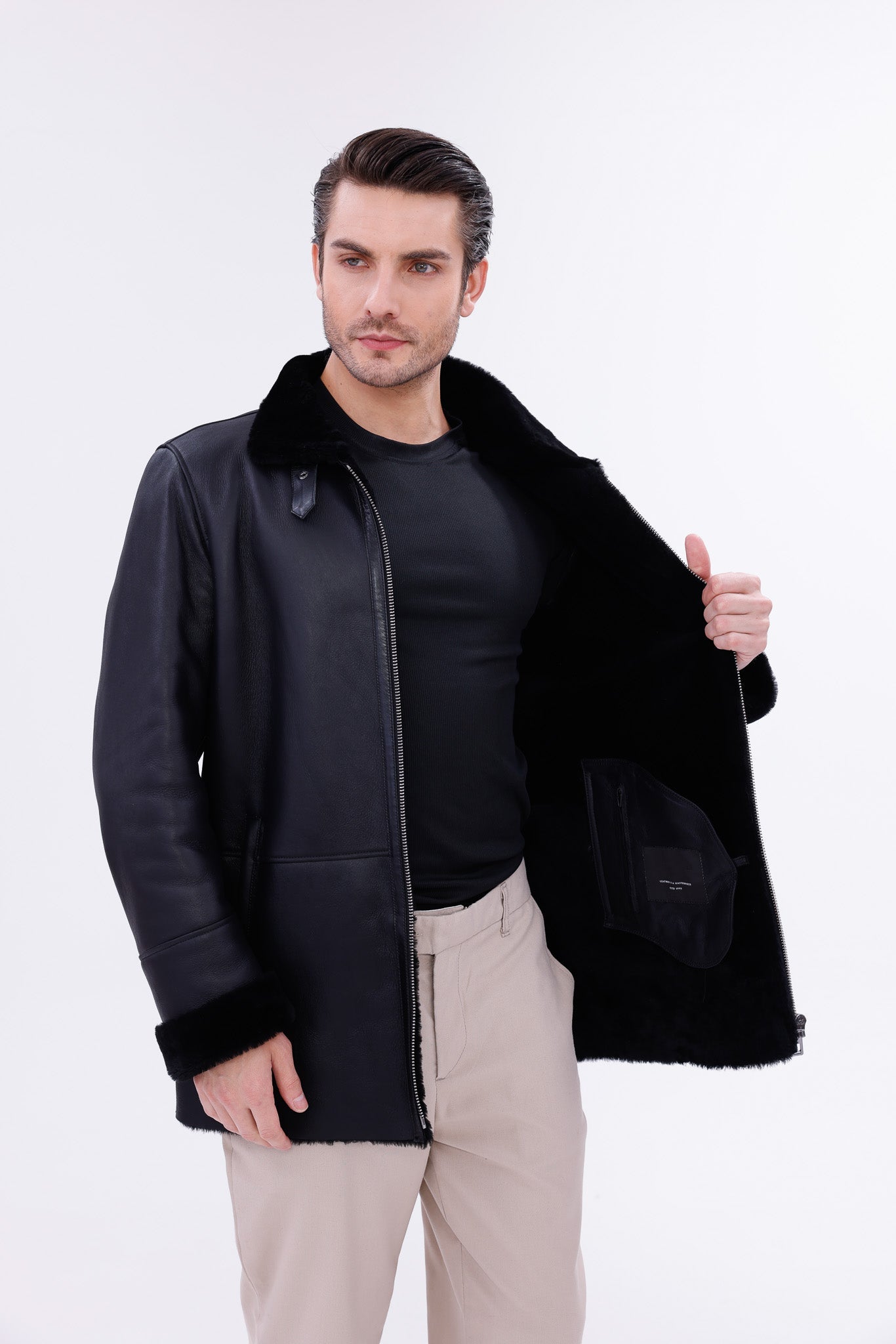 The Treviso Black Shearling Jacket