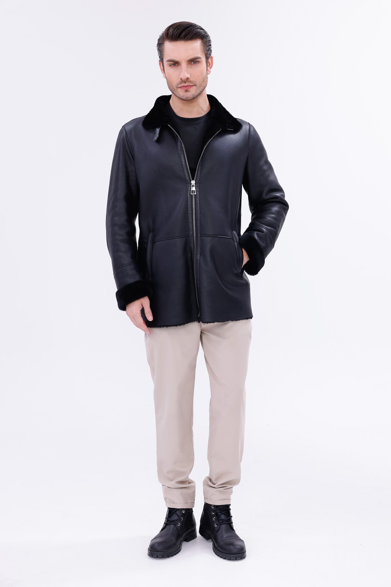 The Treviso Black Shearling Jacket