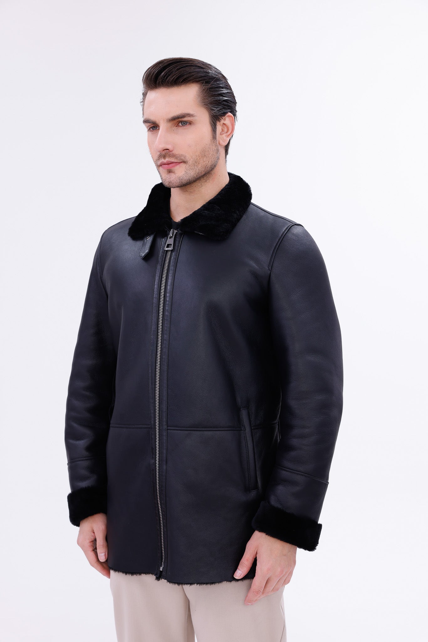 The Treviso Black Shearling Jacket