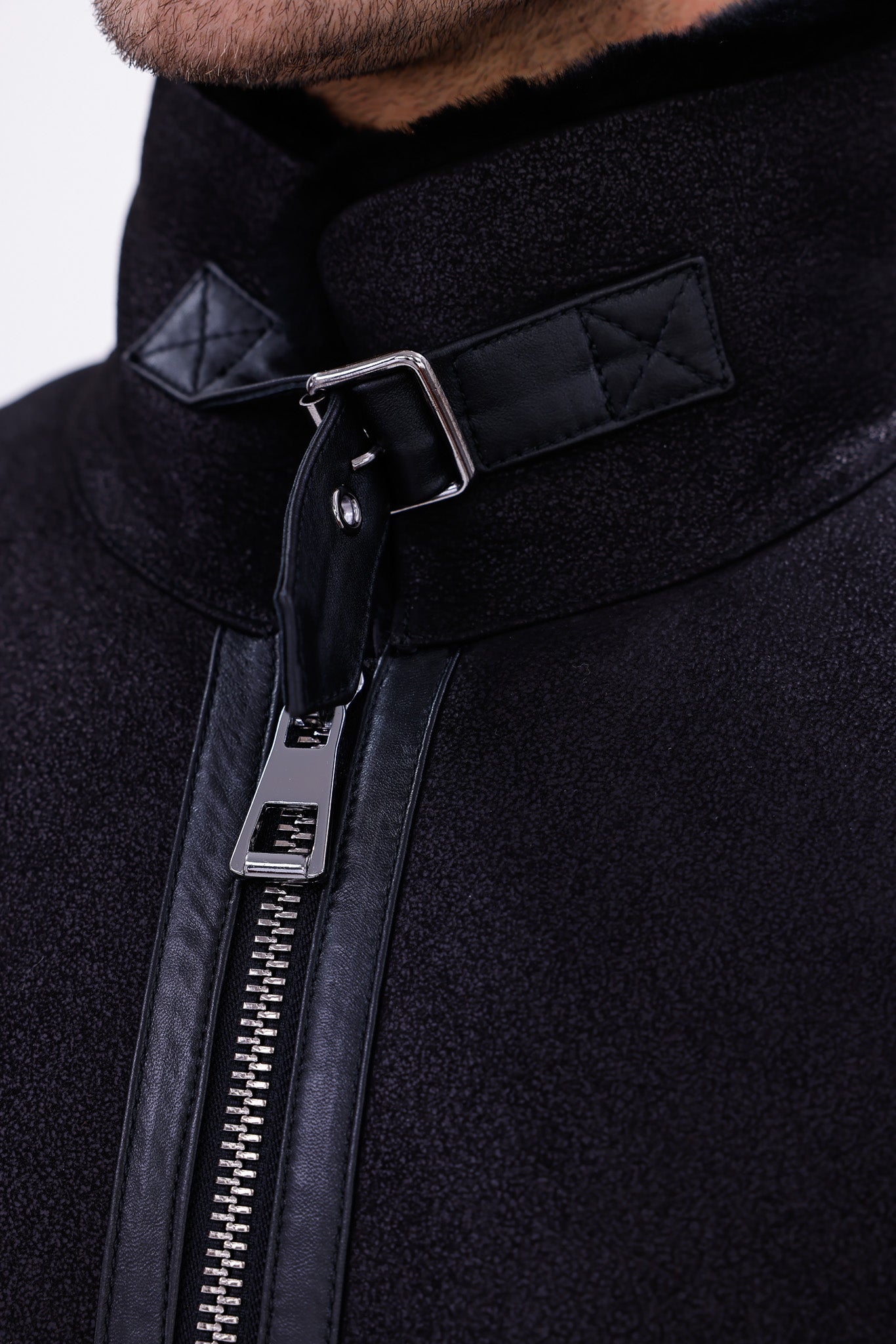 The Varese Black Shearling Jacket