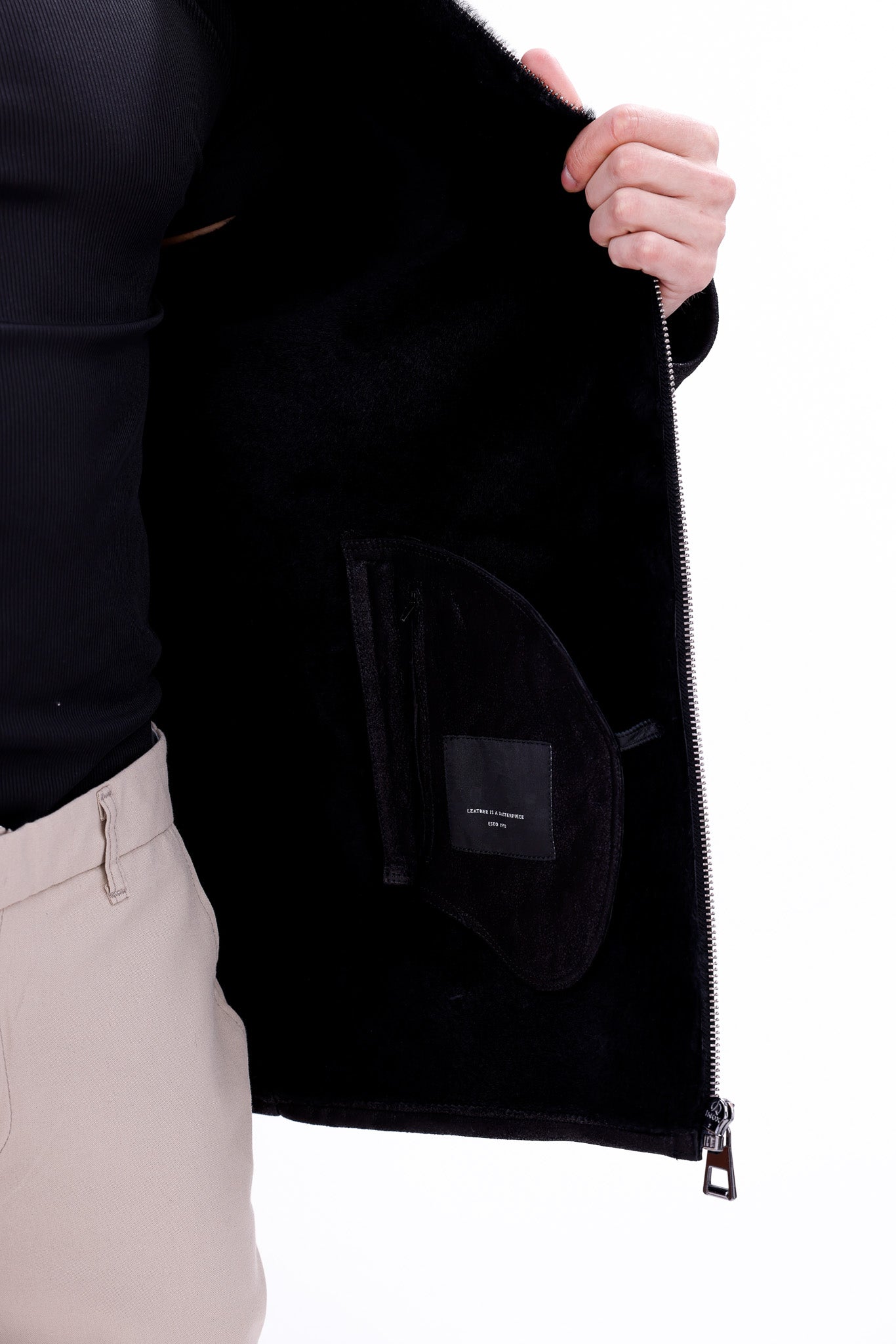 The Varese Black Shearling Jacket