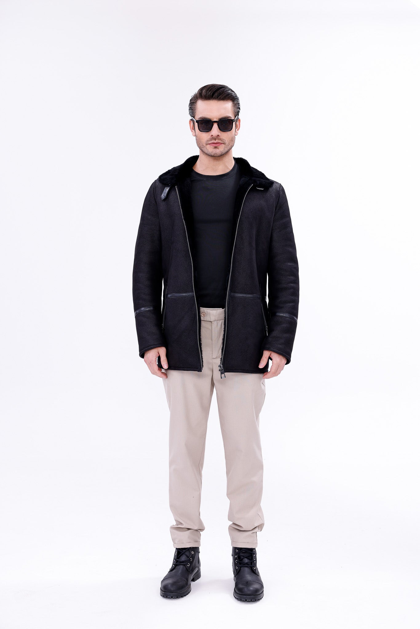 The Varese Black Shearling Jacket
